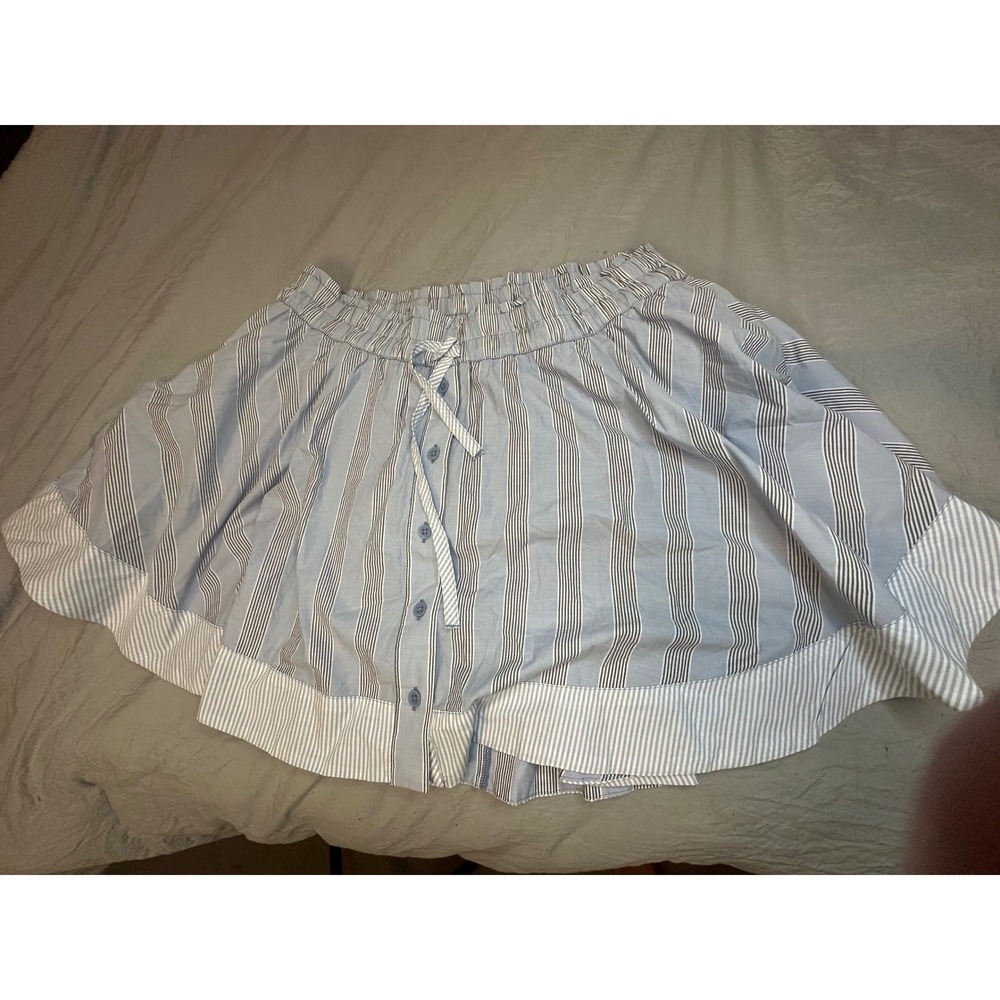 Aerie boxer skort striped white Waist Large NWT - Picture 3 of 9